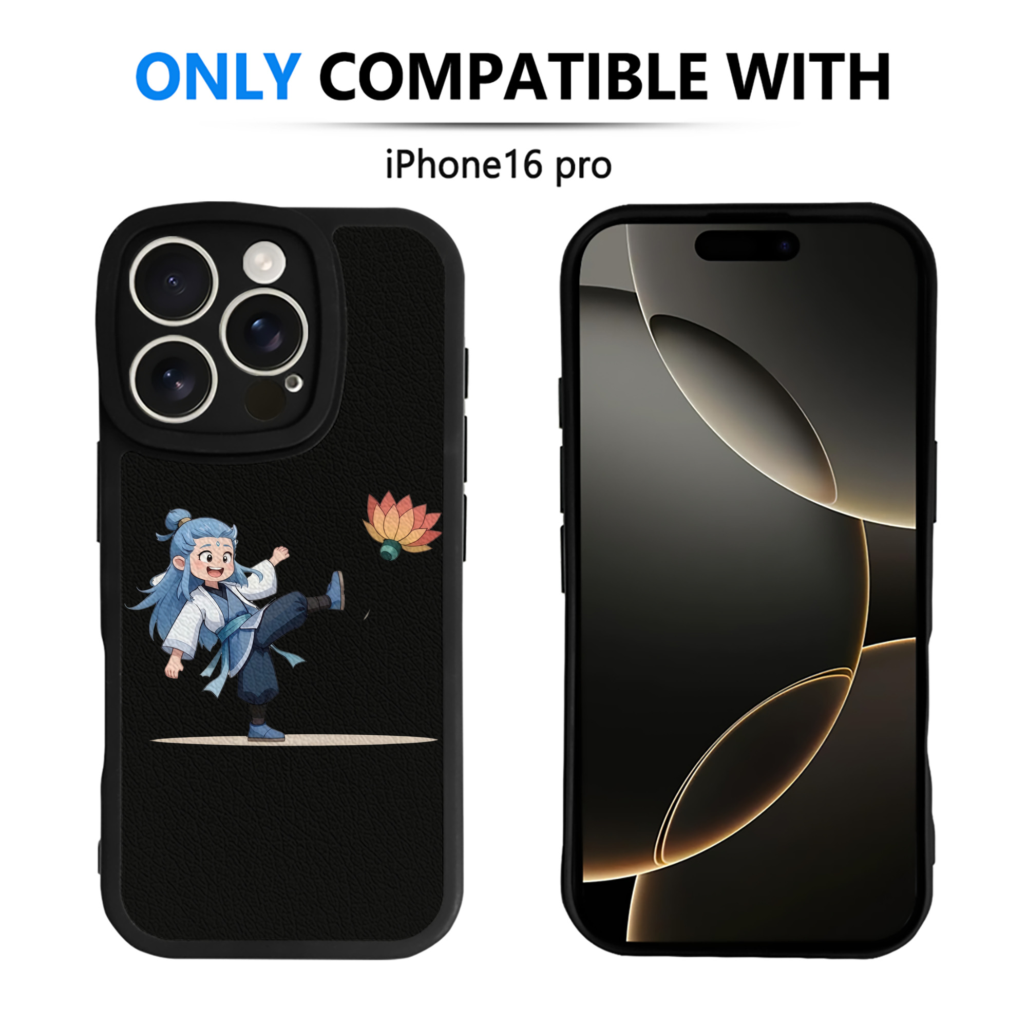 （画像用） Ne Zha 2 ナタ 魔童の大暴れ 【iPhone 16シリーズ対応】シリコンスマホケース（レザー調） 材質：シリコン